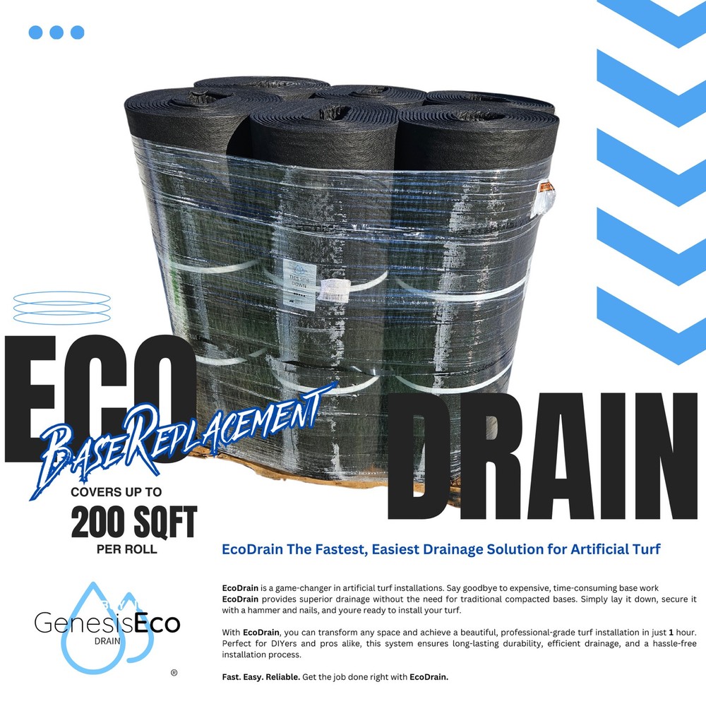Genesis Eco Drain, Artificial Grass, Base replacement, Drainage System, Roll