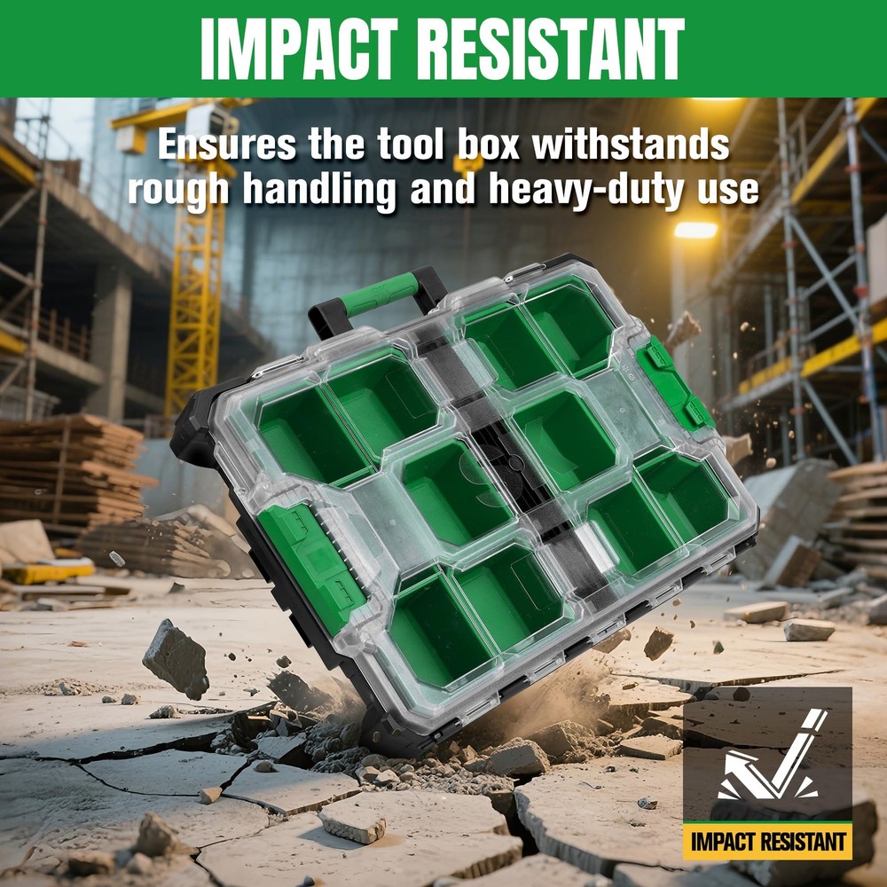 20.5 Inch Small Part Organizer Stackable Tools Box Organizer with 15