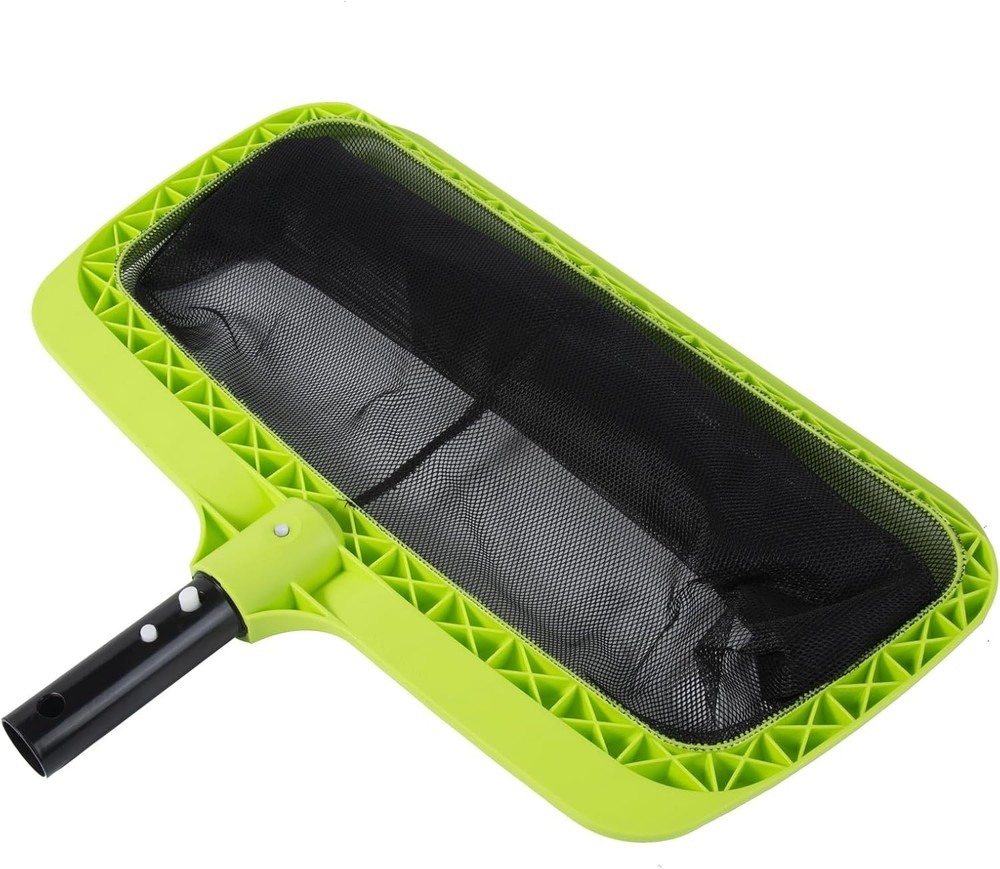 Pool Leaf Skimmer Net Reinforced Frame Deep Rake Plastic Edge Easy Clean Supp...