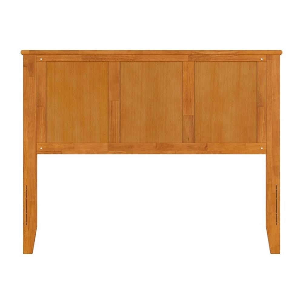 Pemberly Row Full Contemporary Solid Wood Panel Headboard in Light Toffee