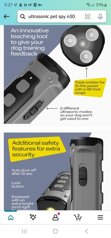 Dog Trainer Ultrasonic Bark Control PetSpy N30