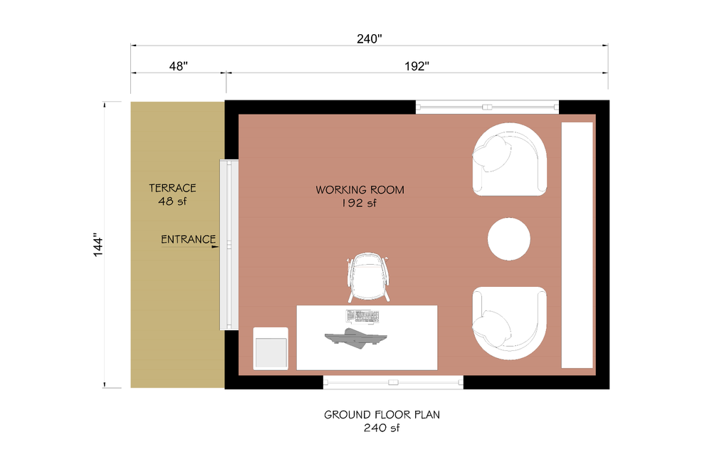 Easy to build Tiny Office plan, 12x16 Tiny Office Plan, Small Office Plan, Cube
