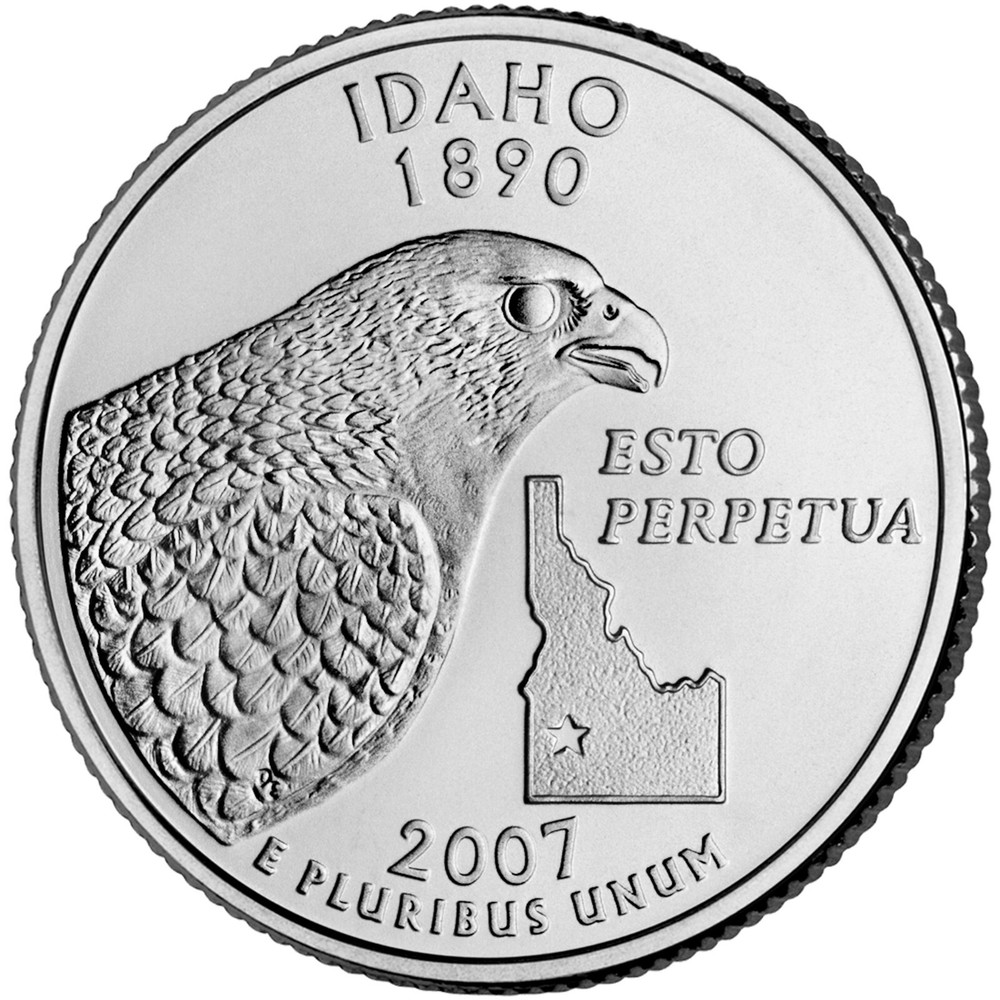 2007 P Idaho State Quarter.  Uncirculated From US Mint roll.