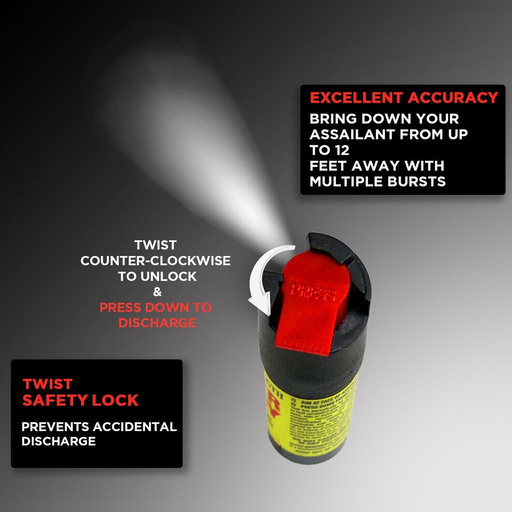 2PKS CHEETAH maximum strength pepper spray 1/2oz Security Protection/Black