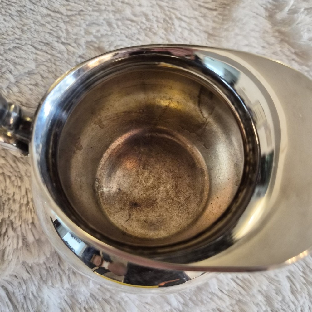 Vintage Silver Plate Creamer Patterned Old ENGLISH By Poole