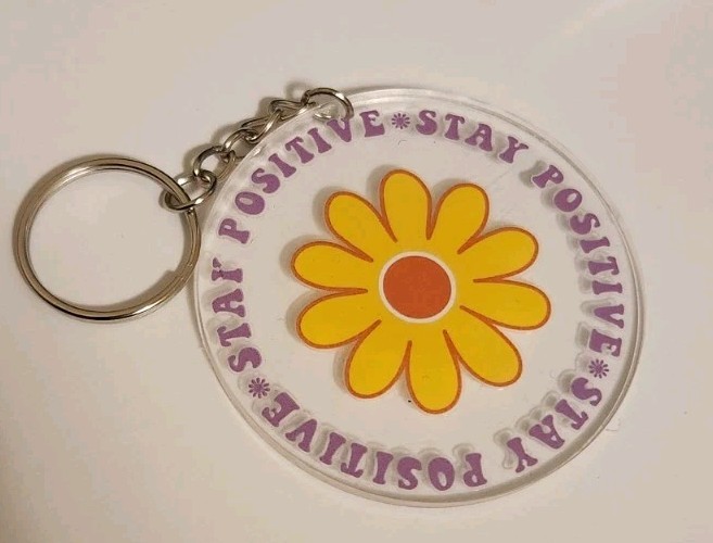 Keychain Stay Positive Handmade Motivational