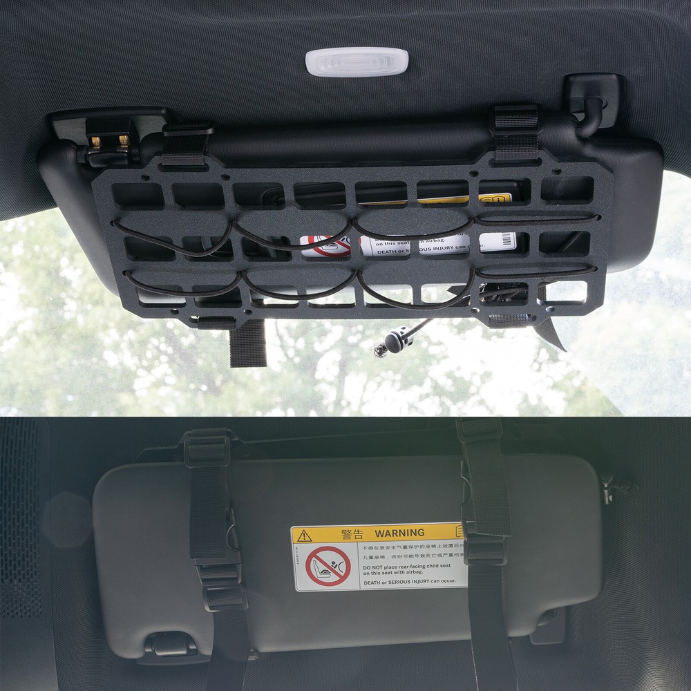 Car Tactical Rigid Molle Panel Sun Visor Organizer Storage Rack Rigid Panel NEW