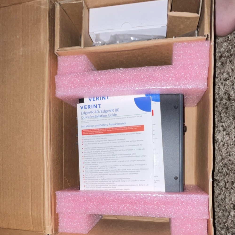 Verint EdgeVR 80 DVR Wired Black, Includes DVR Unit, Cables, Accessories