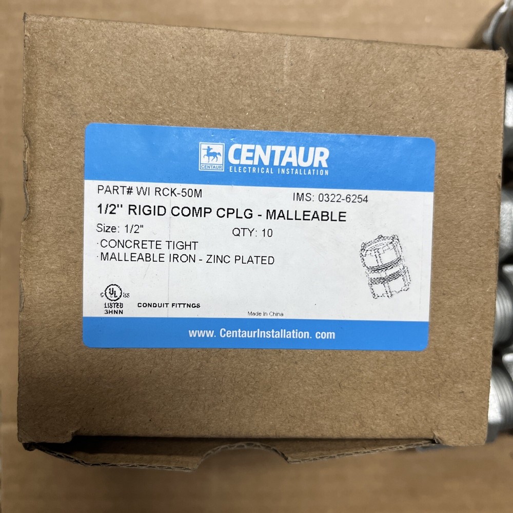 CENTAUR 1/2'' RIGID COMP CPLG- MALLEABLE (10PK)