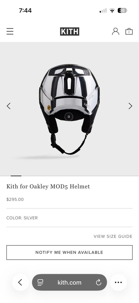 Kith for Oakley MOD5 Helmet (Size Medium, Silver)