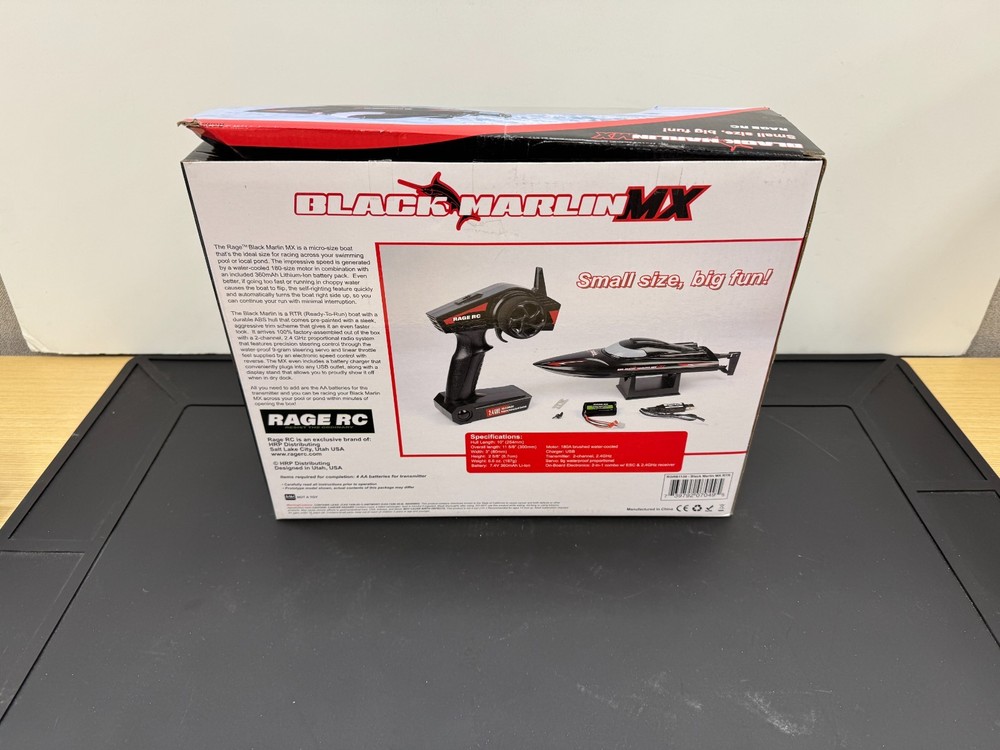 RGRB1130 Rage Black Marlin MX Micro Open box No Battery