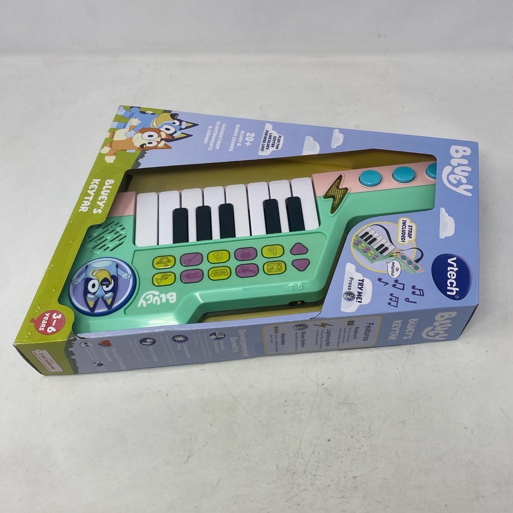 VTech Bluey Keytar Toy Keyboard, Mint/Multicolor, Ages 3-6