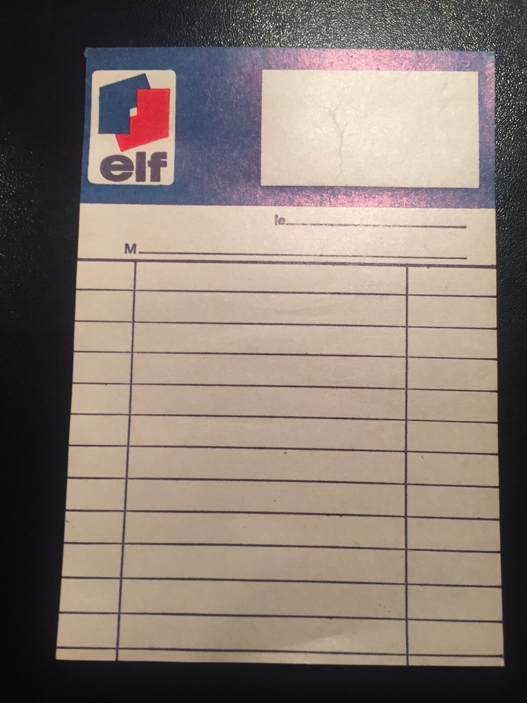 Rare Petit Notebook Essence Station Service Elf Notepad Vintage