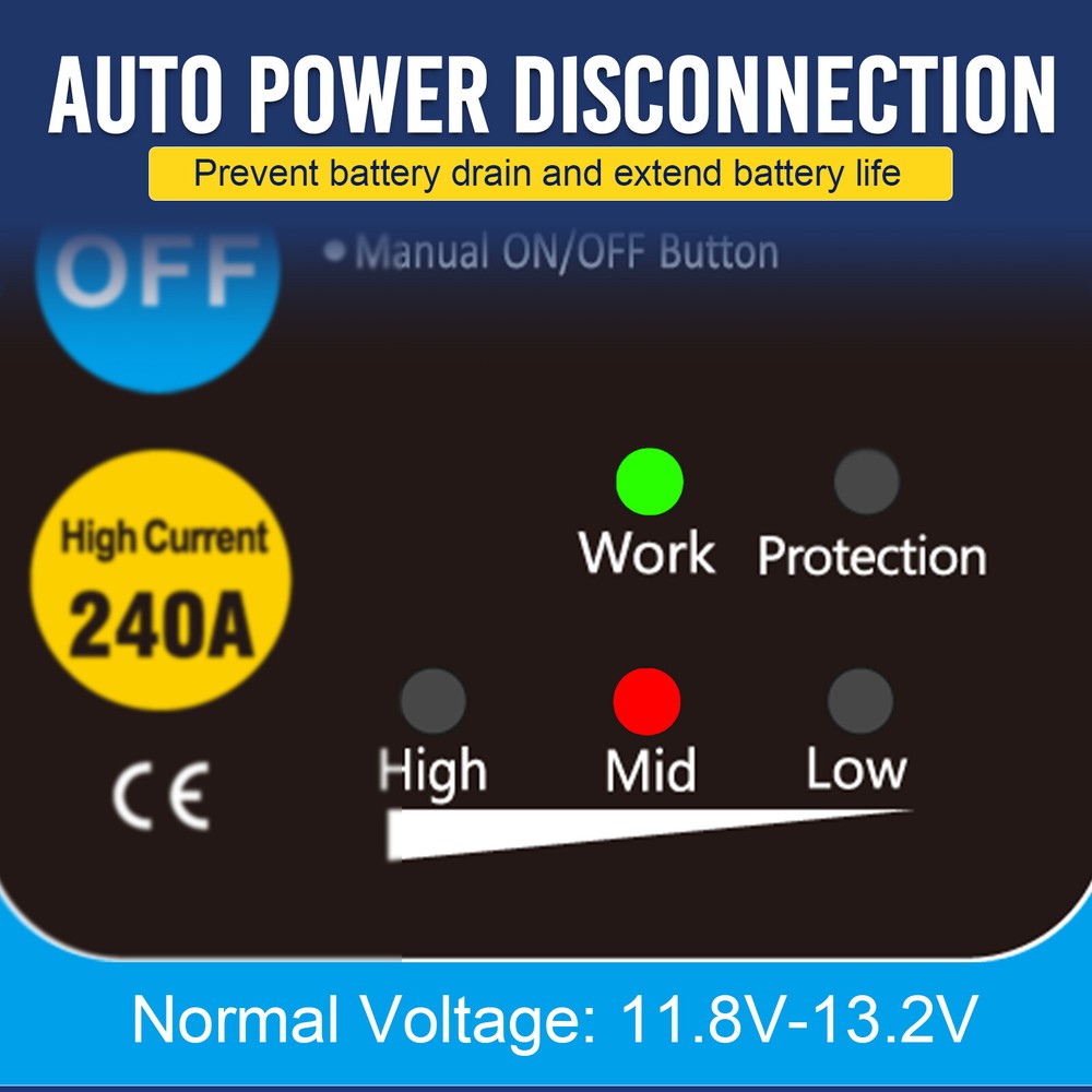 MICTUNING Remote Battery Disconnect Kill Switch Automatic 12V 240A LED Indicator