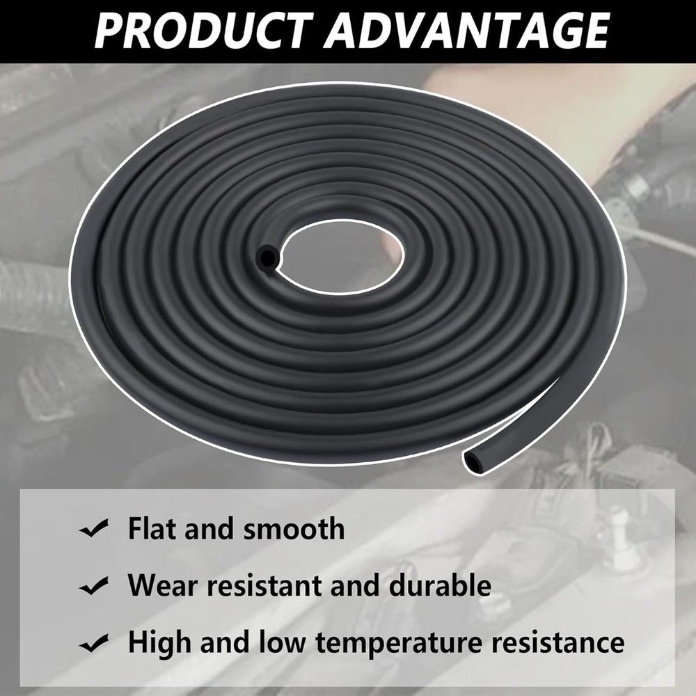 9.85ft Fuel Line Kit: Durable Rubber Hose & Clamp Set for Versatile Use