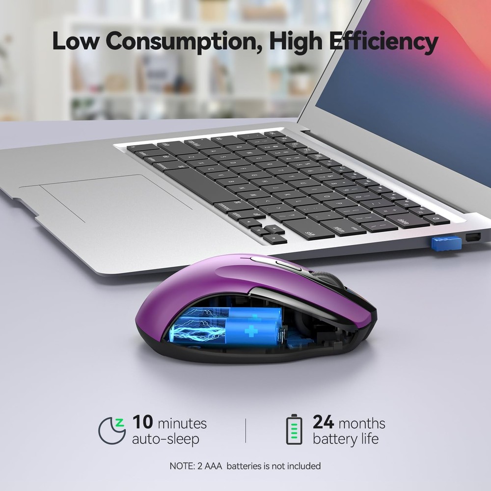 Tecknet Wireless Mouse, 2.4G Ergonomic Optical Mouse, Computer Mouse F
