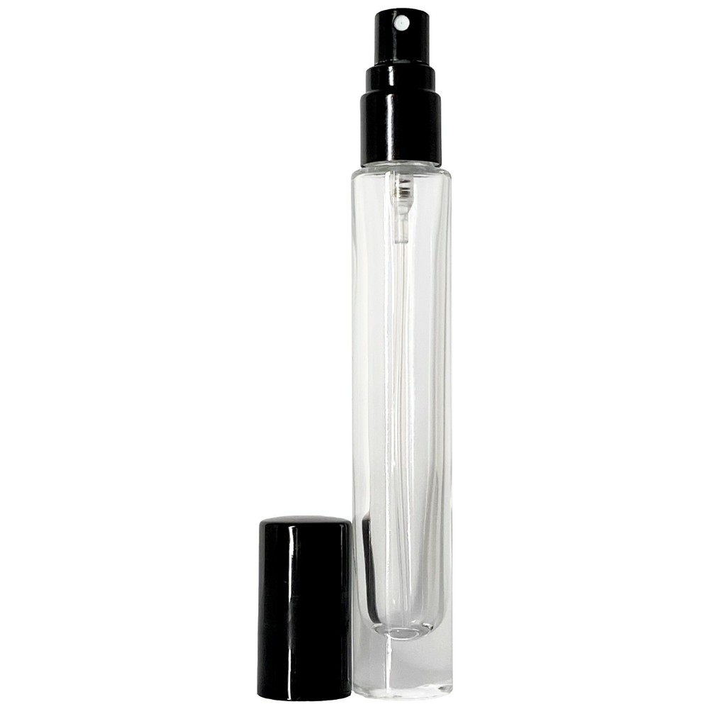 10ml 0.34oz Empty Perfume Cylinder Thick Glass Spray Bottle Black Atomizer