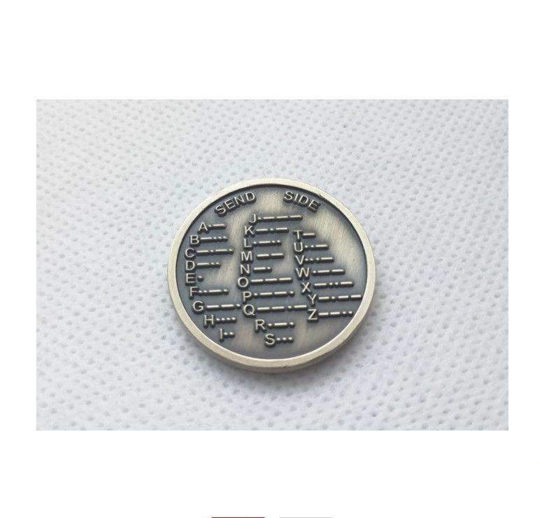 CW Morse Code Decoder Chart Medal Coin Morse Commemorative Coin Gift Prize