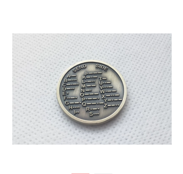 CW Morse Code Decoder Chart Medal Coin Morse Commemorative Coin Gift Prize