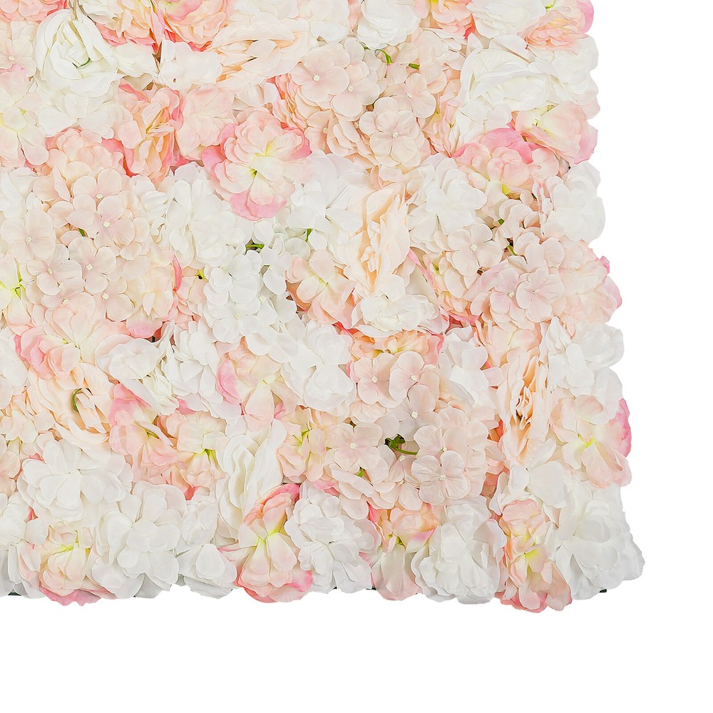 Artificial Flower Wall Backdrop 6 Panel Set Wedding Decor Champagne White Roses