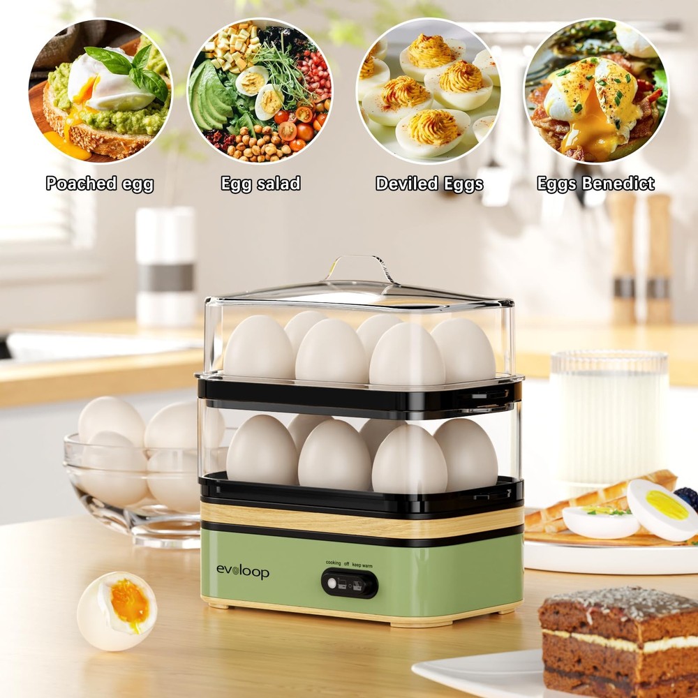 Rapid Egg Cooker Electric 12 Eggs Capacity Poacher Omelet Maker 1 Pc