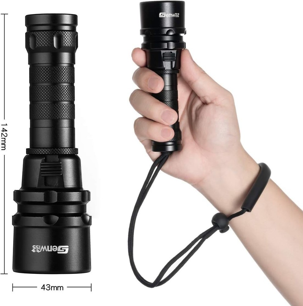 2000 Lumen Waterproof Dive Torch with Charger