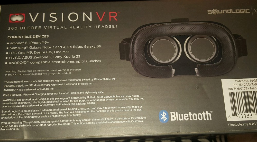 Sound Logic Vision VR 360° Virtual Reality Bluetooth Headset & Wireless Gamepad