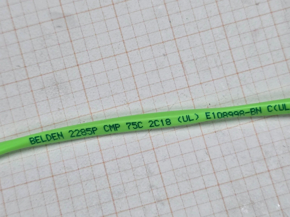 Belden Wire 2285P 18/2C Solid Plenum Light Dimmer Control Cable CMP Green /50ft