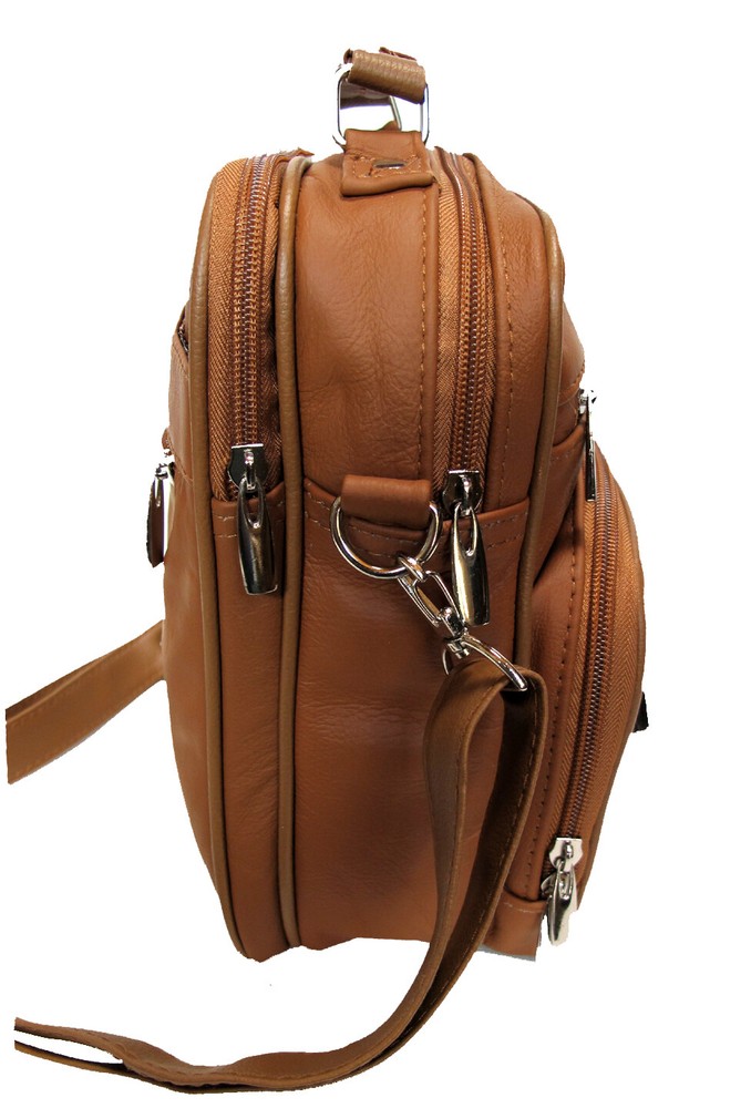 7 Pocket Multi-Function Genuine Leather Purse Handbag w/Organizer Top Handle