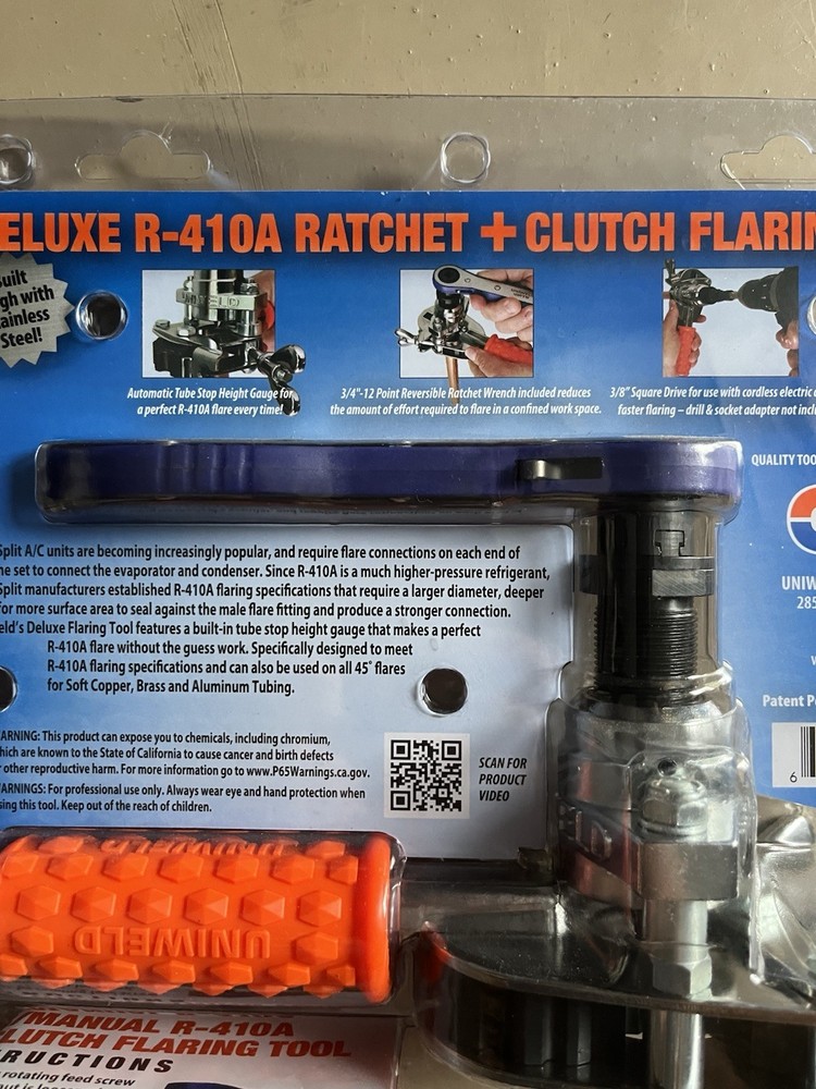 Uniweld UDFT Manual Ratchet + Clutch Flaring Tool