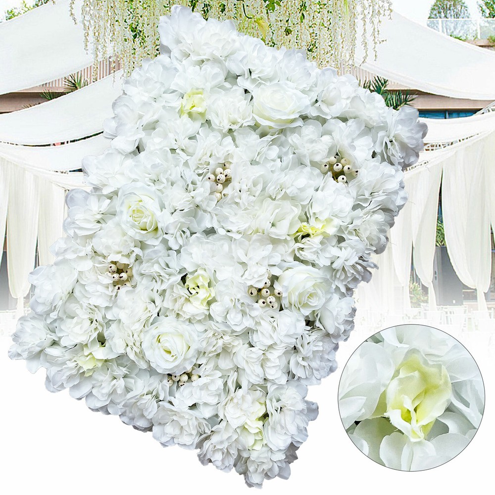 12PC Artificial Flower Wall Panel Wedding Backdrop Event Party Flower Wall Panel