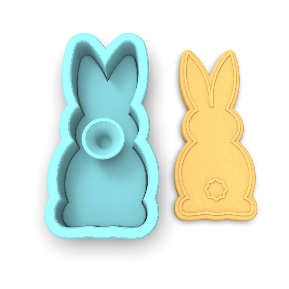 Bunny Facing Forward Cookie Cutter & Stamp #2| Rabbit Spring Ears Bunnies Easter