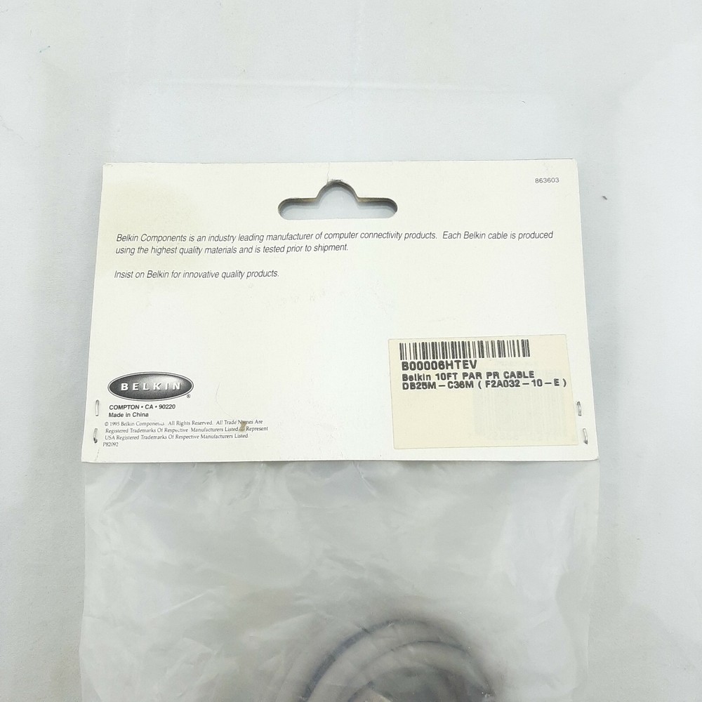 Belkin IBM Printer Cable 10' Parallel DB25Male/36 Centronics Male