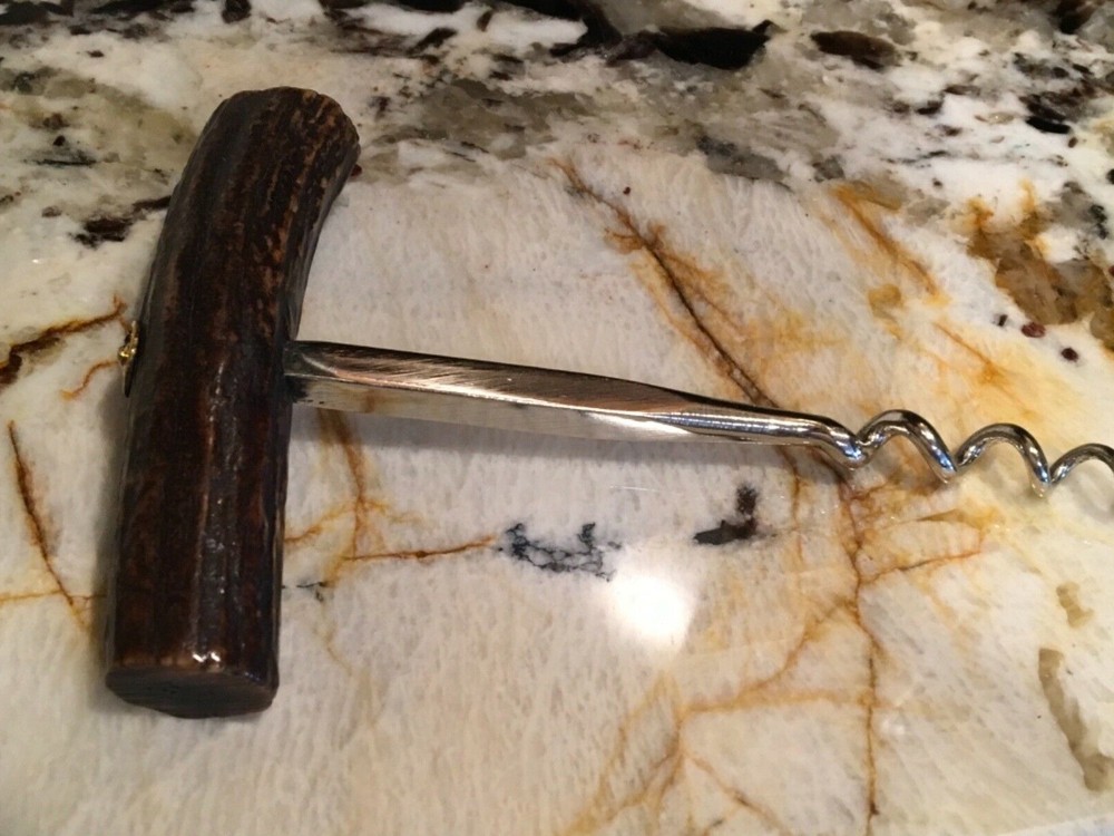 English Horn Handle Corkscrew Wine Bottle