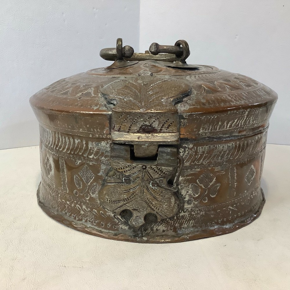 Vintage Chapati Box Handmade in India Storage for Bread & Wheat