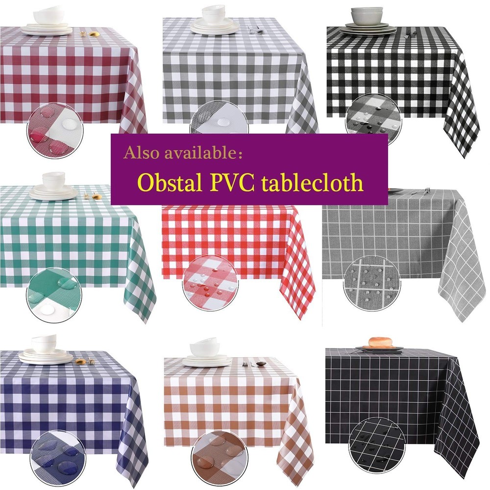 Obstal 210GSM Rectangle Table Cloth, Water Resistance Microfiber Tablecloth, ...