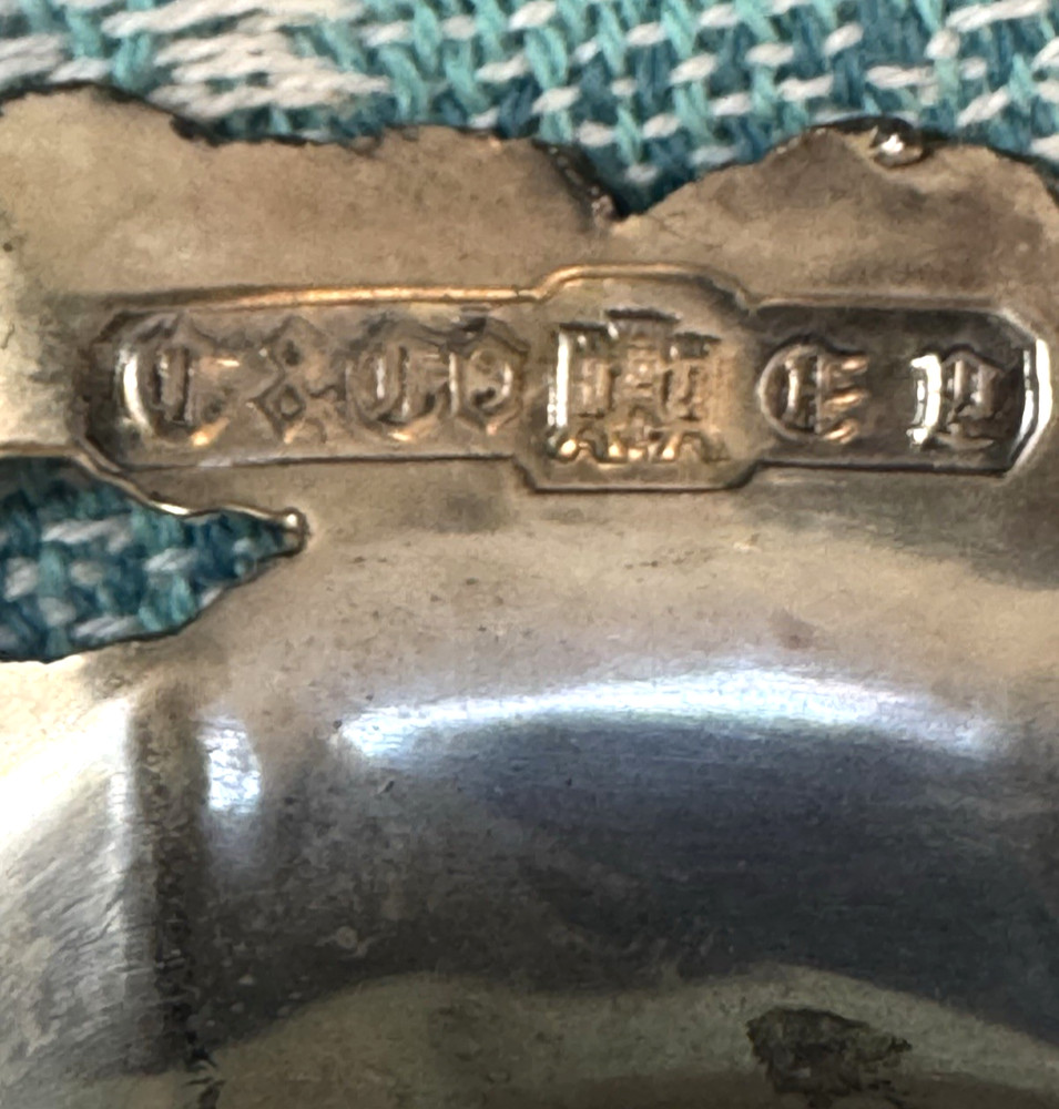 VTG Silver Wine Bottle Coaster Hallmarked Regency Design Grapevine Barware 1890