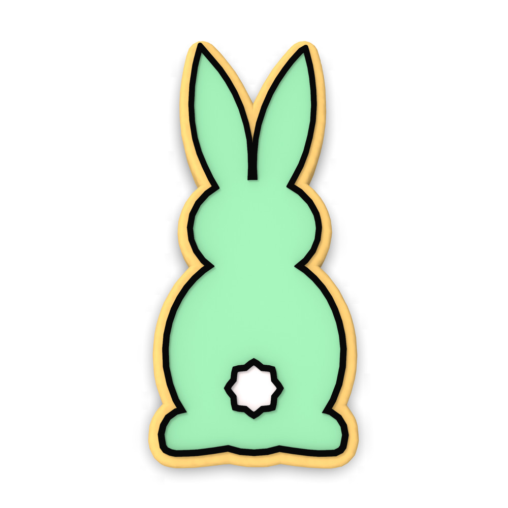 Bunny Facing Forward Cookie Cutter & Stamp #2| Rabbit Spring Ears Bunnies Easter