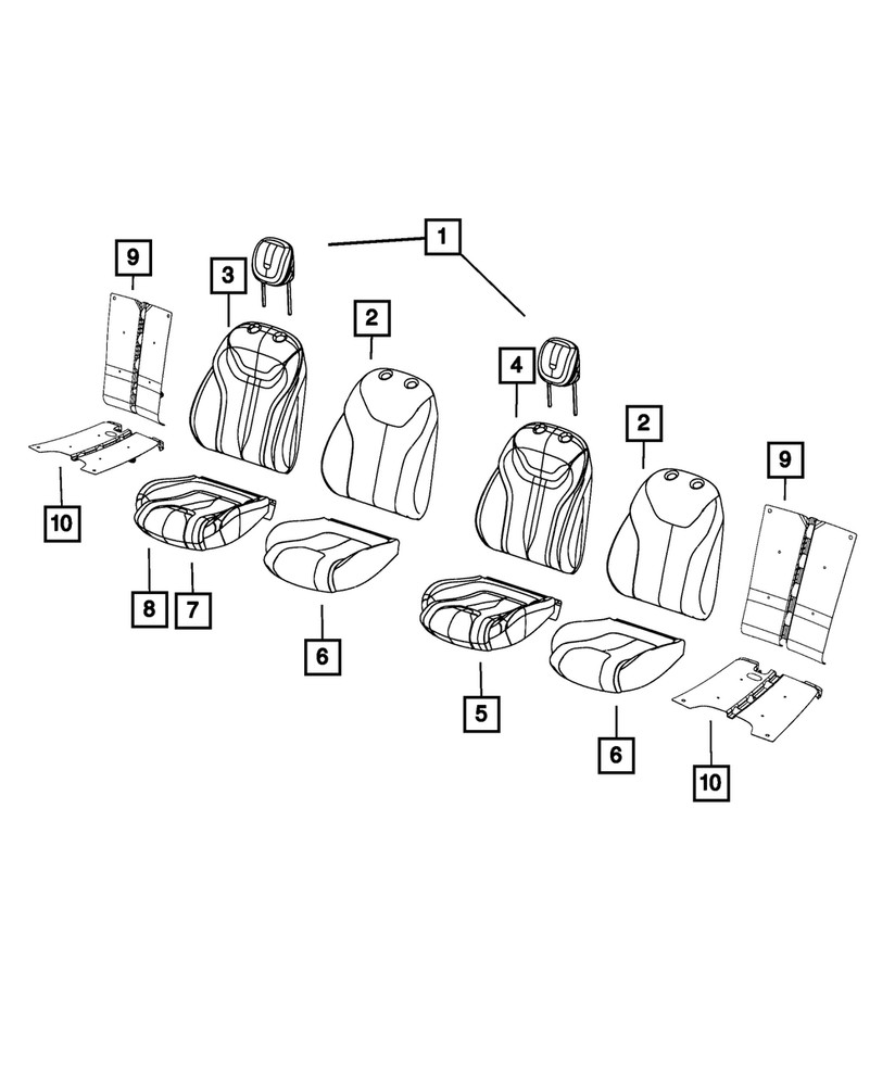 Genuine Mopar Front Headrest 5RP742X9AA