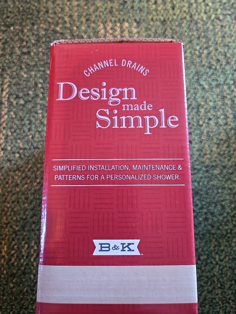 B&K 6” Zero Pattern Grating Square Channel Linear Shower Drain, Brushed Nickel