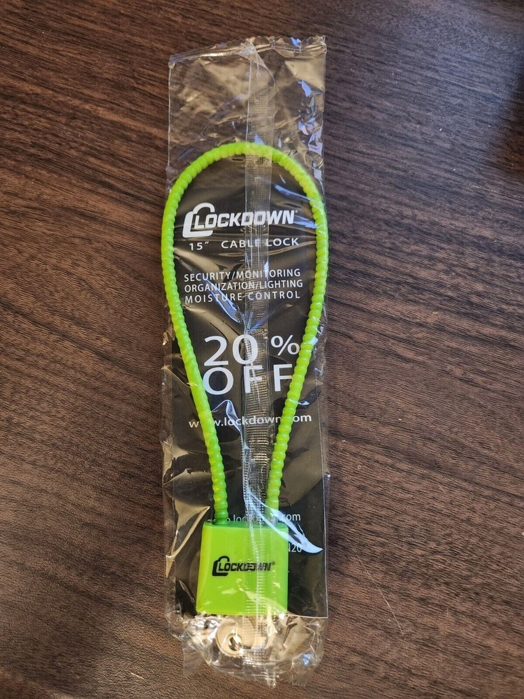 Lockdown Green Firearm Cable Lock, New