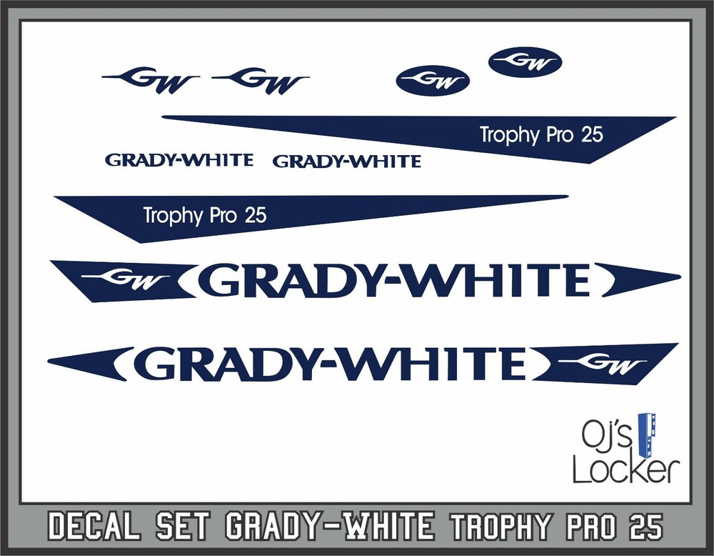 Grady-White Trophy Pro 25 Hull Replacement Decals Set