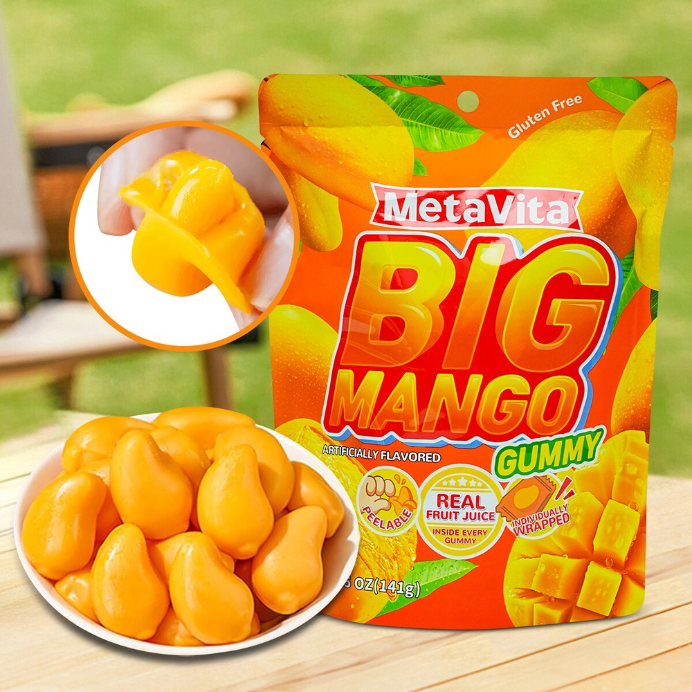 1 Pack Peeleble Gummy Mango Peeling Candy Mango Gummy Candy Individually Wrapped