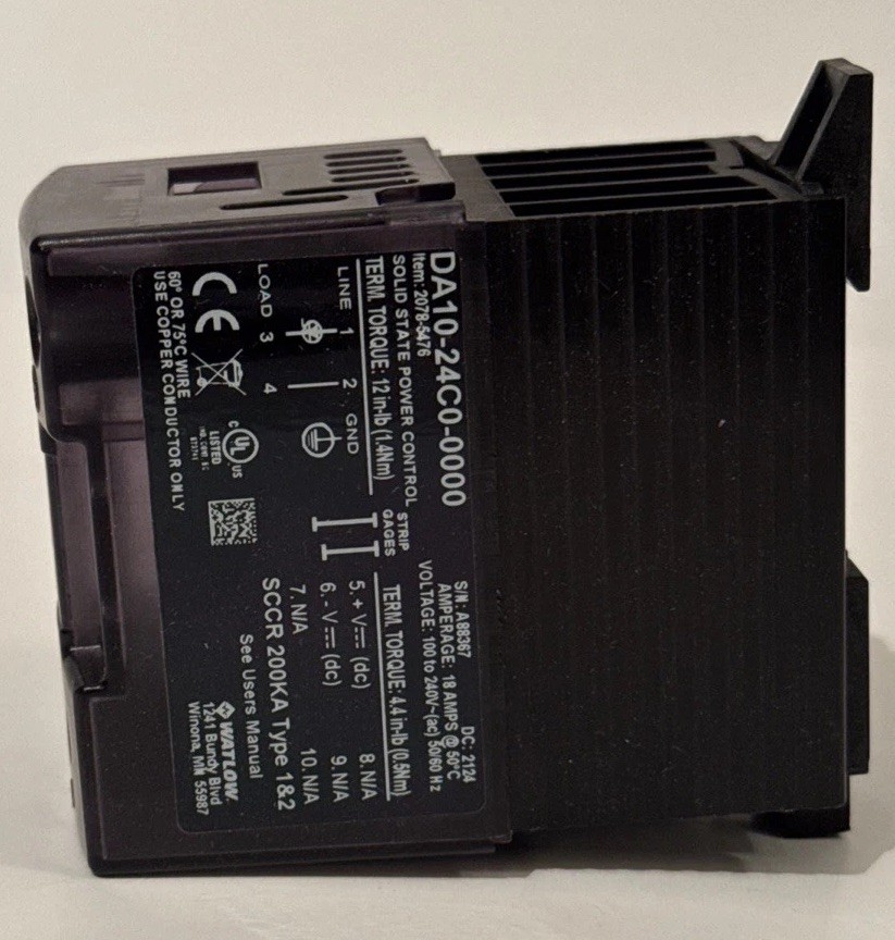Watlow DIN-a-Mite DA10-24C0-0000 Solid State Power Control POWER SWITCHING USED