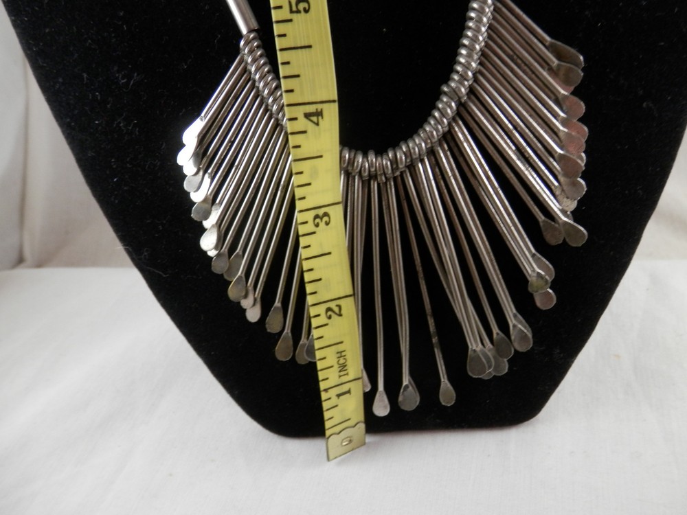 Unique Statement Dangle Spoon Necklace 24" Silver Twist Chain