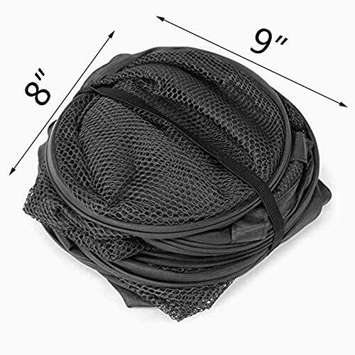 2 Pop-Up Laundry Baskets Foldable Mesh with Reinforced Handles Black and Blue