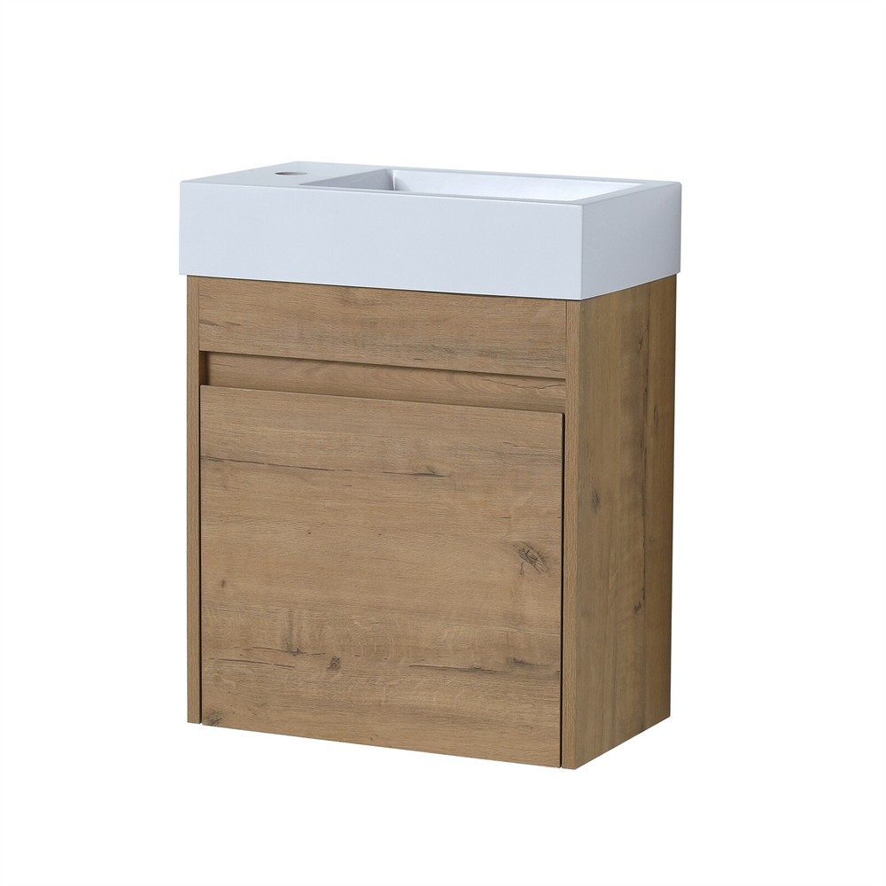 18'' Bathroom Vanity Wall Mount Cabinet Floating with Ceramic Sink