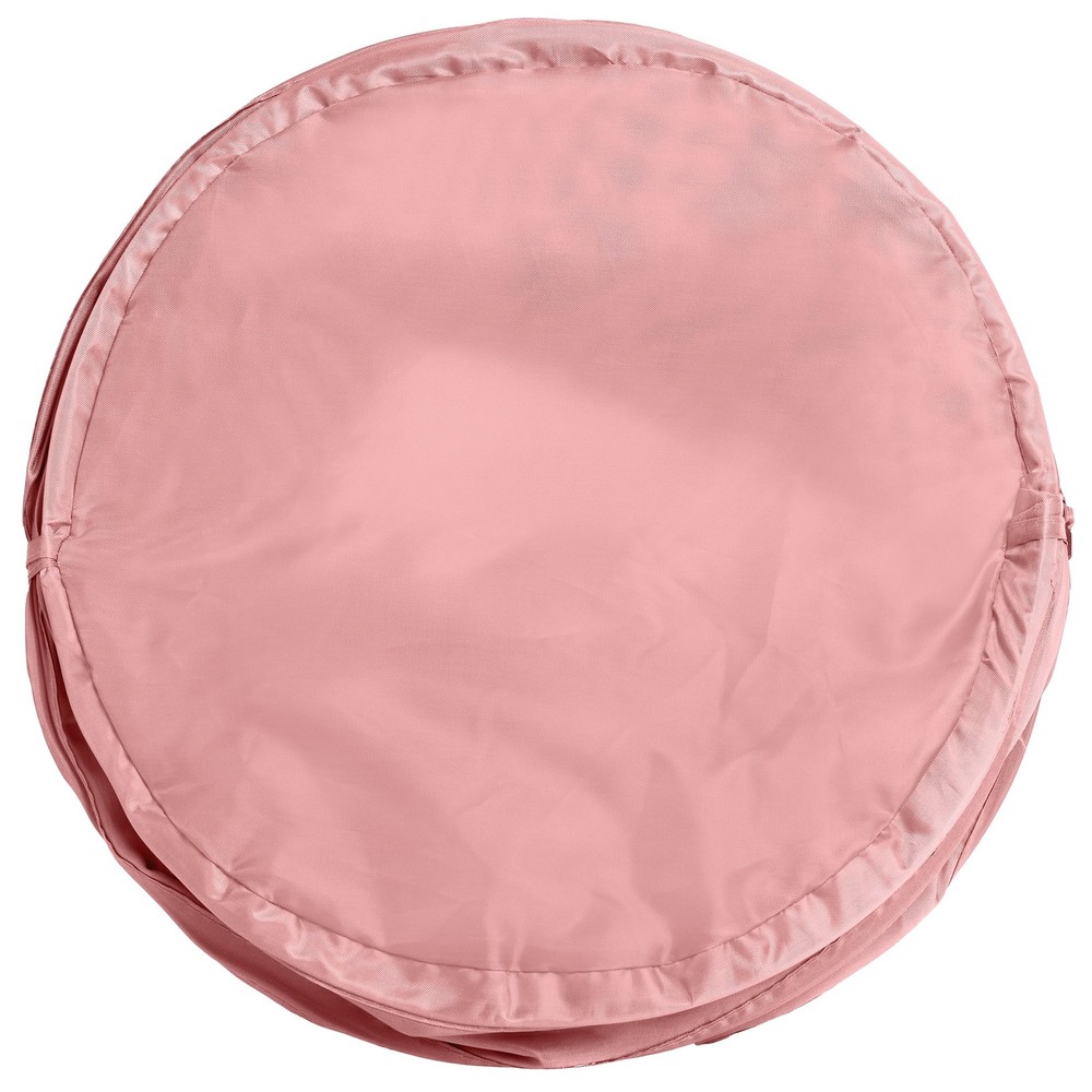 Pop-Up Spiral Polyester Laundry Hamper Pink W/ Sturdy & Collapsible