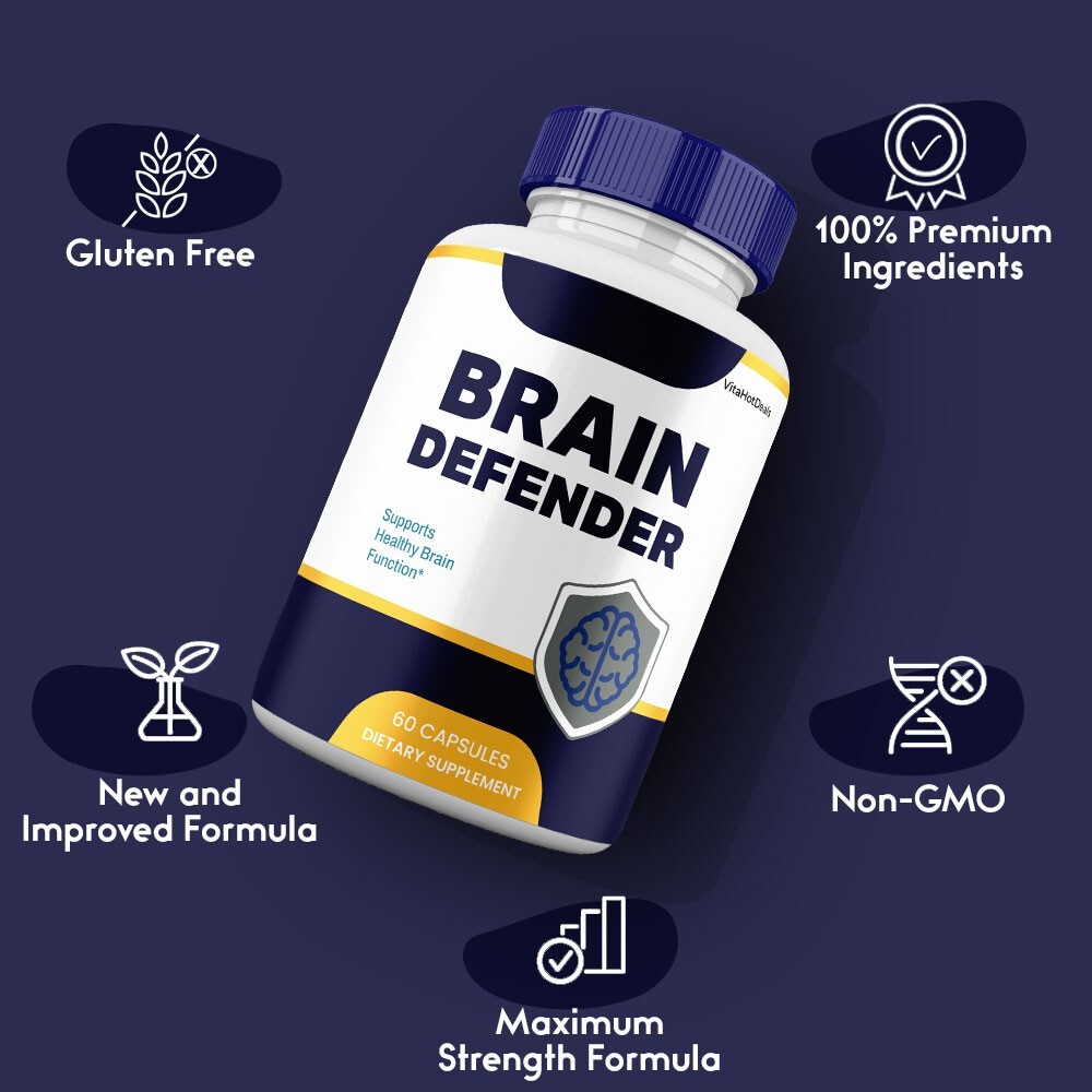 Brain Defender Capsules, Maximum Strength Pills Cognitive and Brain (3 Pack)