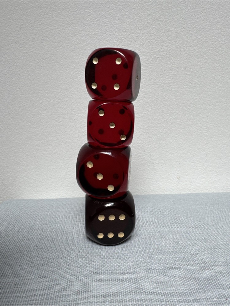 Vintage Cherry Bakelite Catalin Dice 46,9Gr 34,5mm